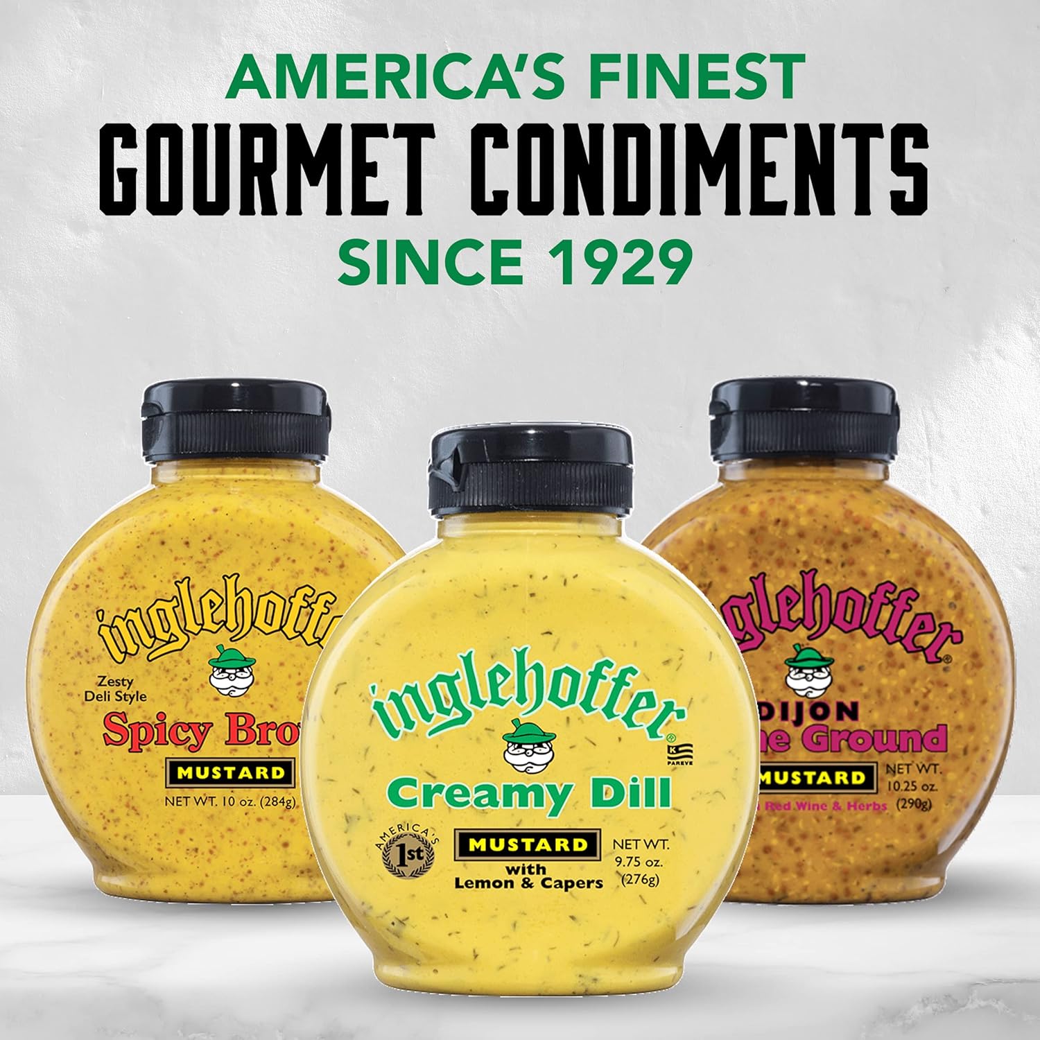 Inglehoffer Creamy Dill Gourmet Mustard Squeeze Bottle 975 Oz