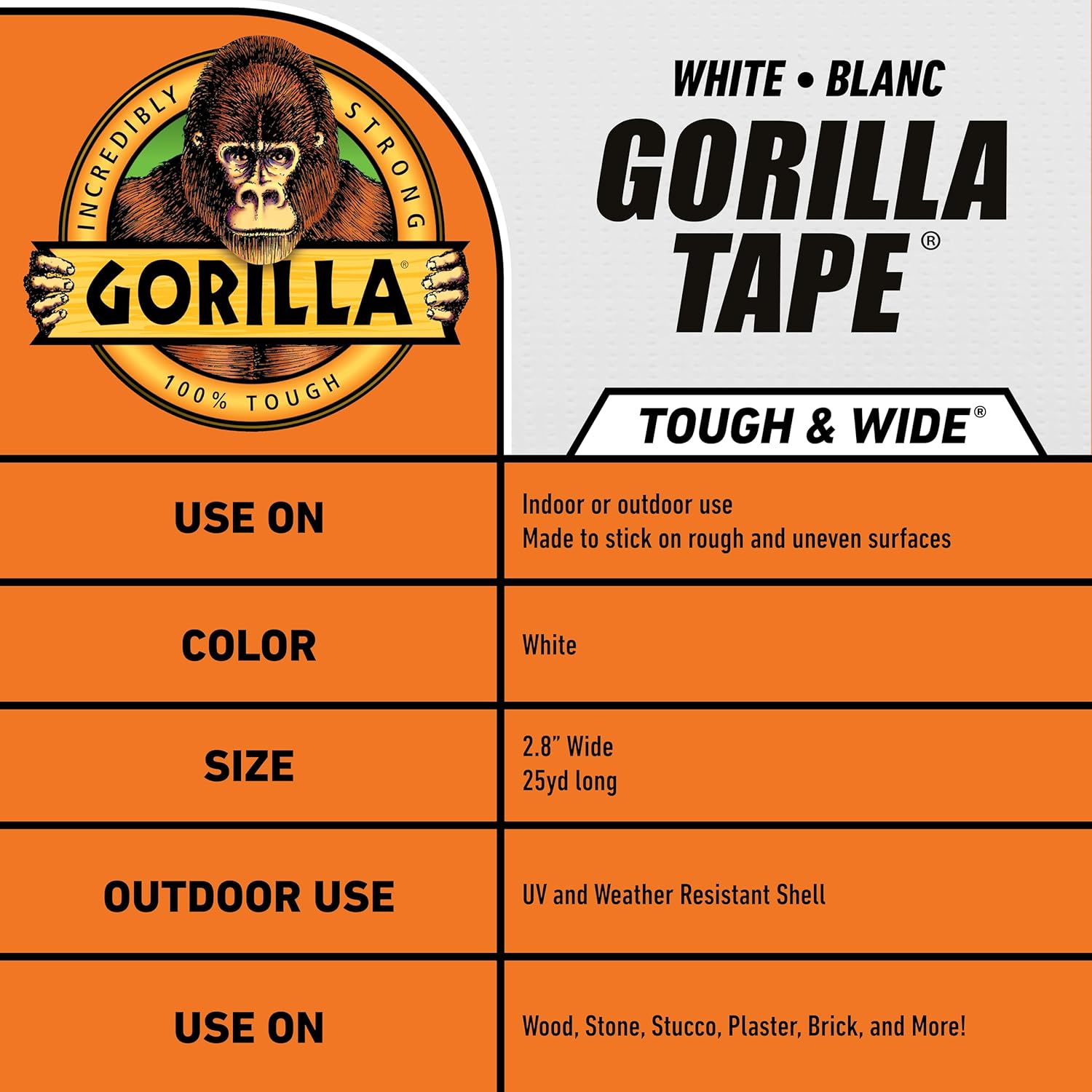 Gorilla Tough Wide Duct Tape Pack of 1