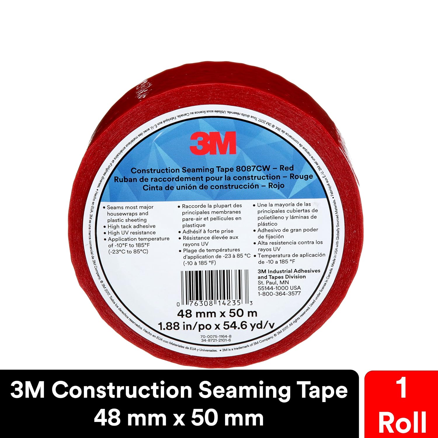 3M Construction Seaming Tape - Durable Moisture-Resistant Tape for Seaming Insulation