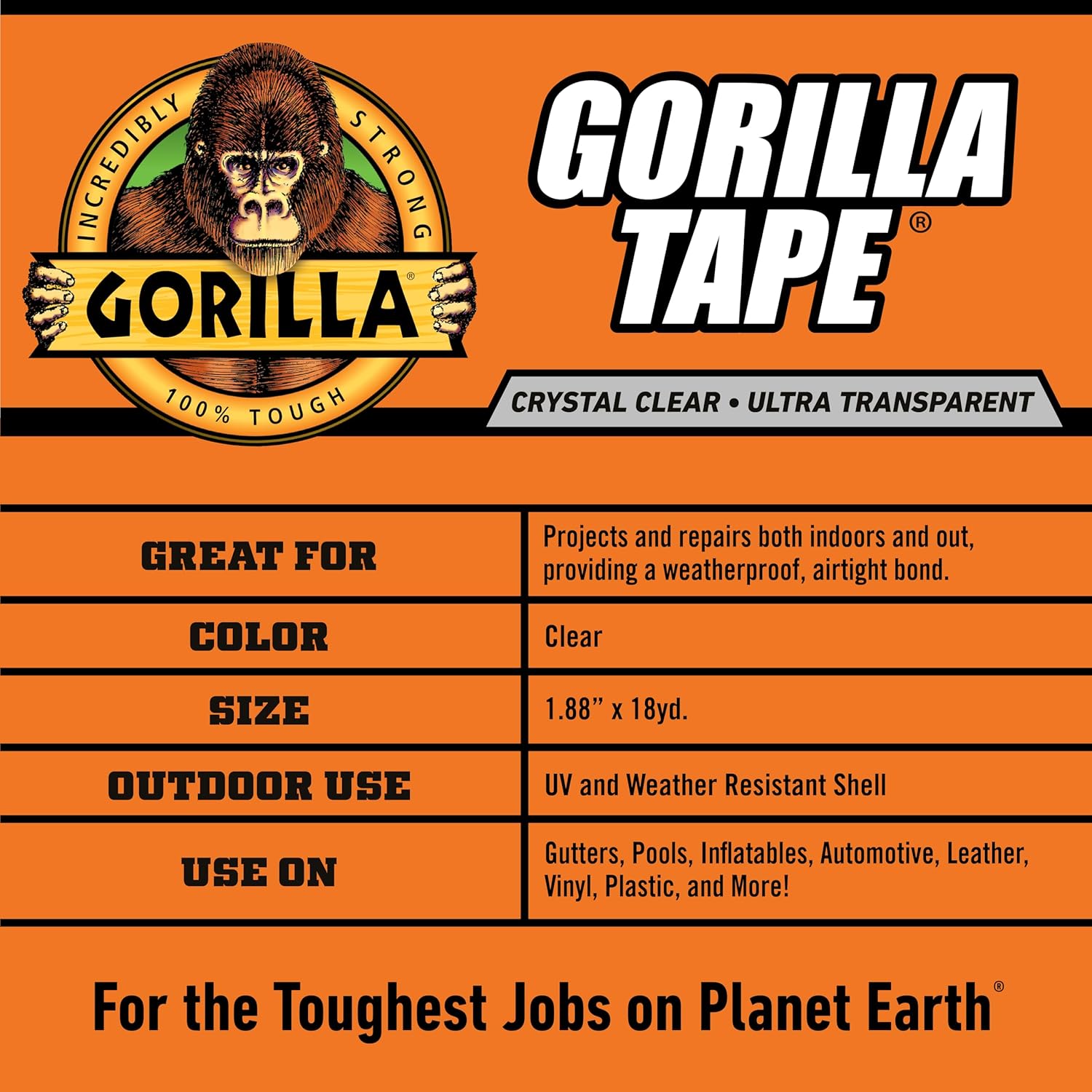 Gorilla Crystal Clear Duct Tape