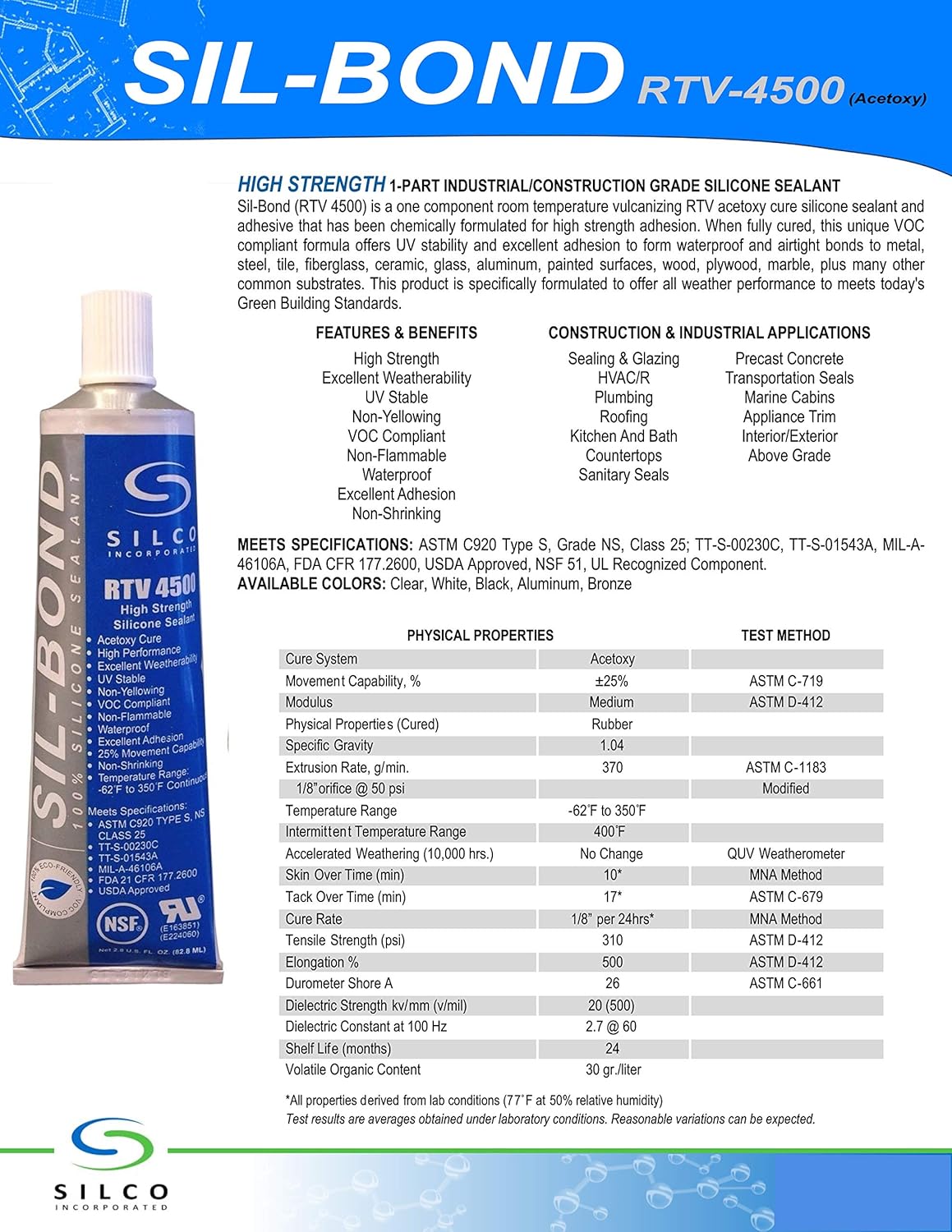 Durable Silicone sealant for industrial use