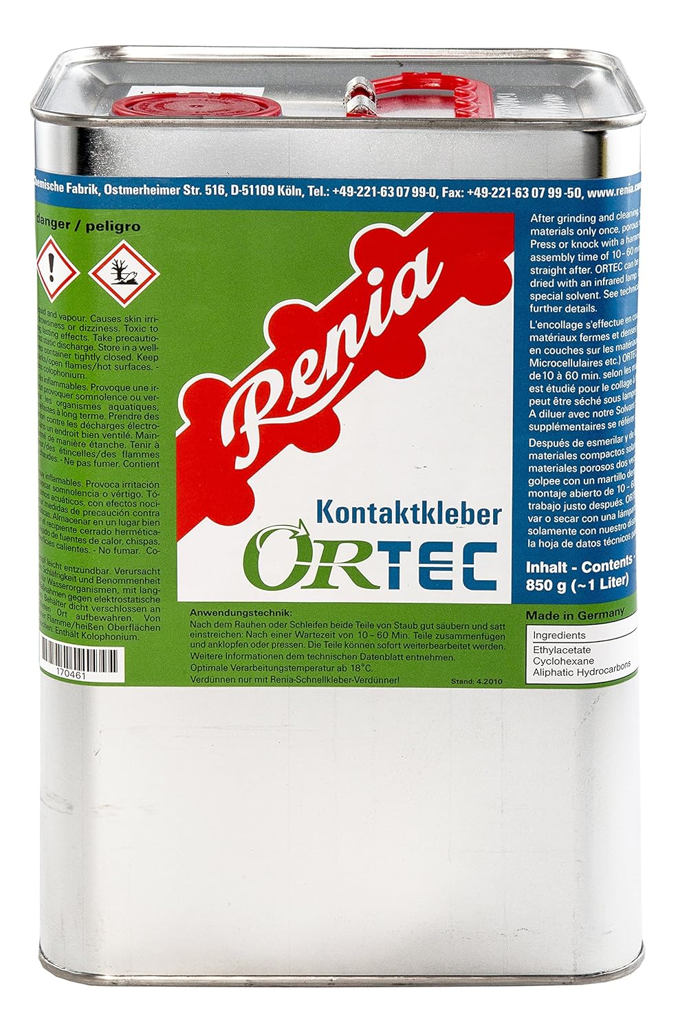 Renia Ortec 1 Gallon - Multi-Purpose Cement for Contact Adhesive