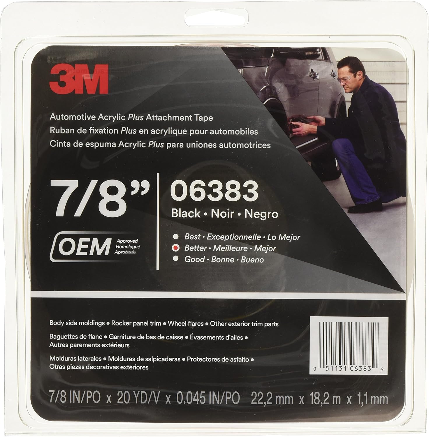 3M - 6383 TM Automotive Plus Tape 78-Inch Roll