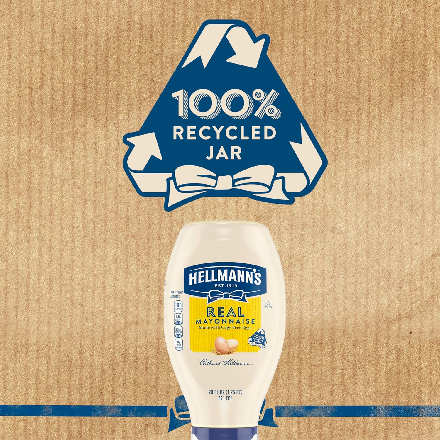 Hellmanns Real Mayonnaise - Gluten-Free Squeeze Bottle with 100 Cage-Free Eggs